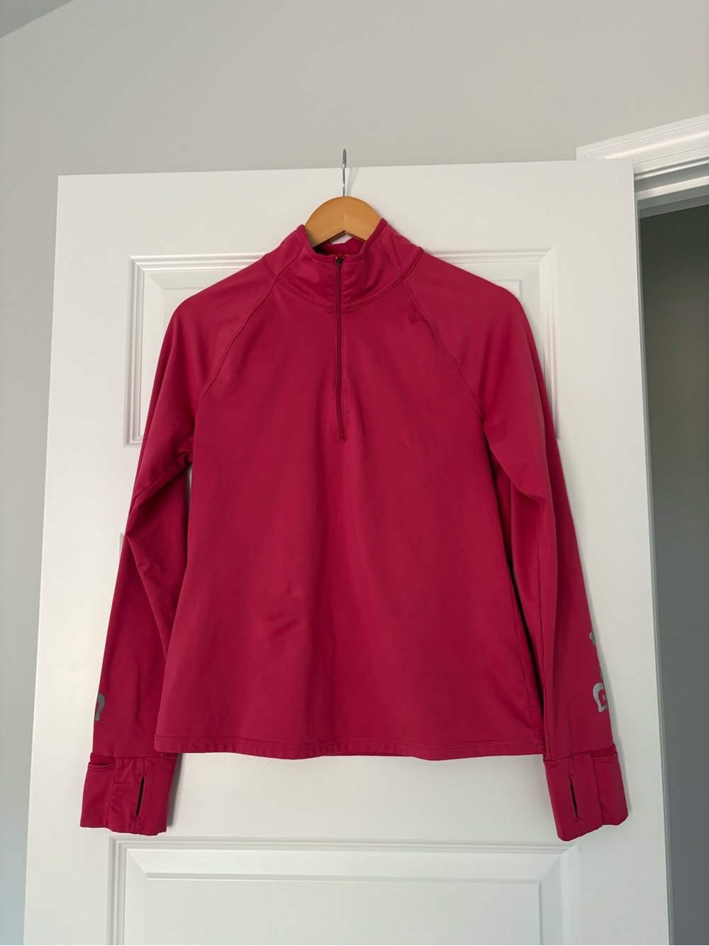 Athleta Fuchsia Athleisure Top Half Zip Size Large Gorpcore Balletcore Running